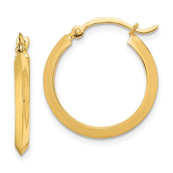 Kazi Luxury 14k Yellow Gold Polished Hoop Earrings